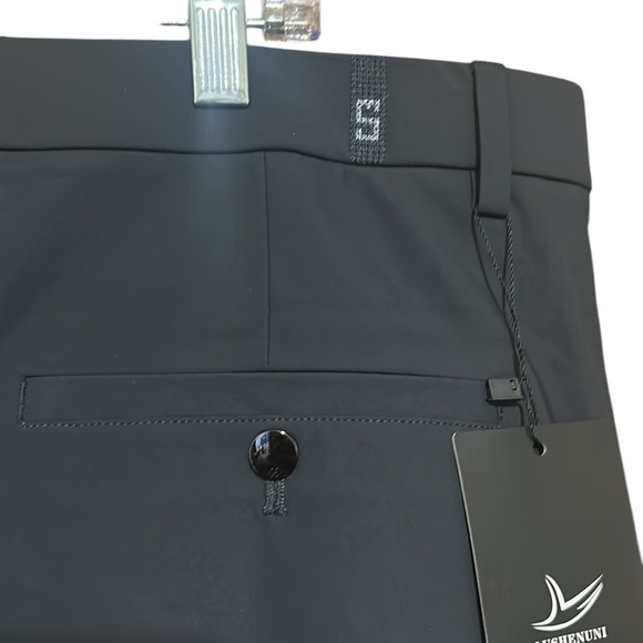 LUSHENUNI Men's Golf Pants Slim High Stretch Ice Silk Dress Expandable-Waist 38 - Picture 10 of 16